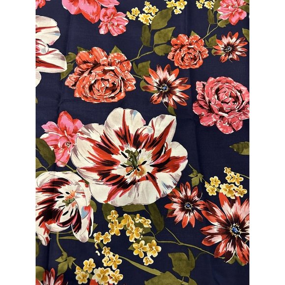 Dark Blue Tropical Floral by Camelot Cottons Midnight Rush Fabric 4 Yards 44” - Picture 3 of 5